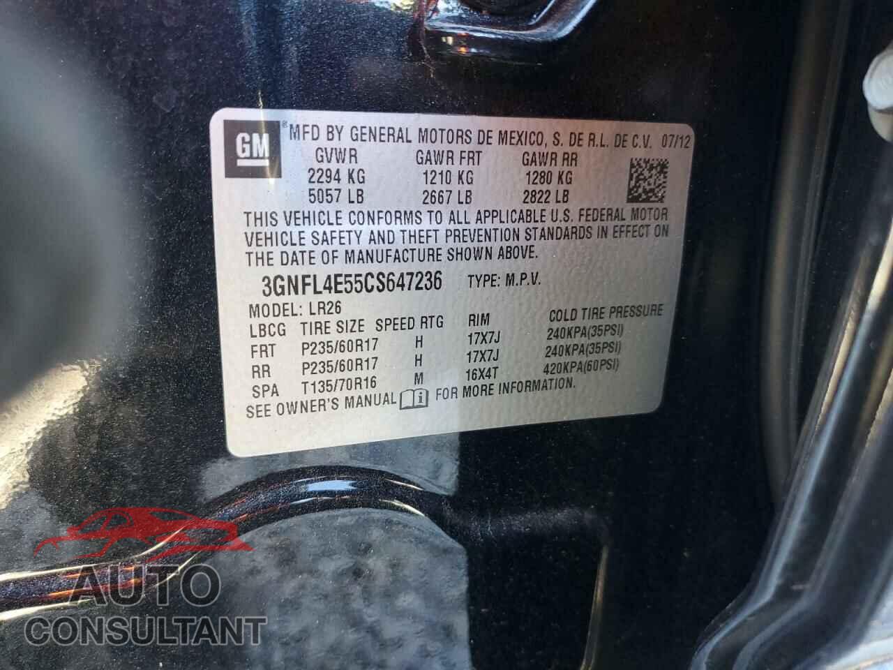 CHEVROLET CAPTIVA 2012 - 3GNFL4E55CS647236