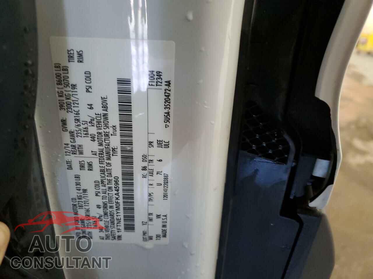 FORD TRANSIT 2015 - 1FTNE1YM0FKA45960