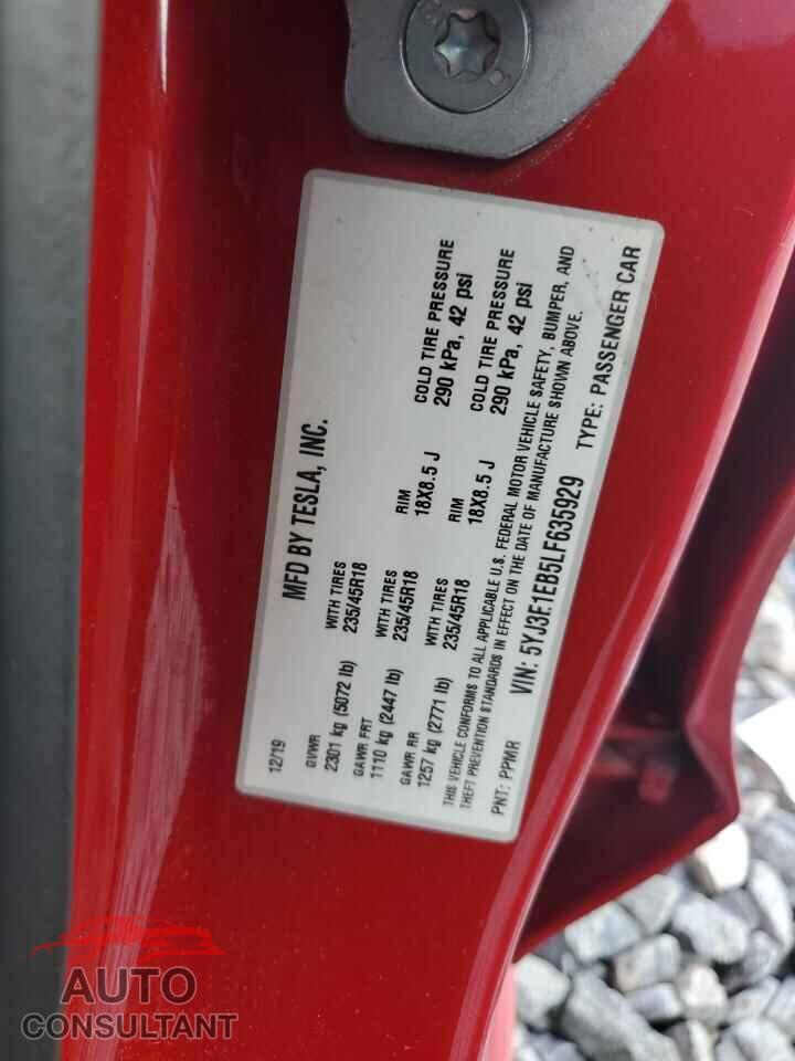 TESLA MODEL 3 2020 - 5YJ3E1EB5LF635929