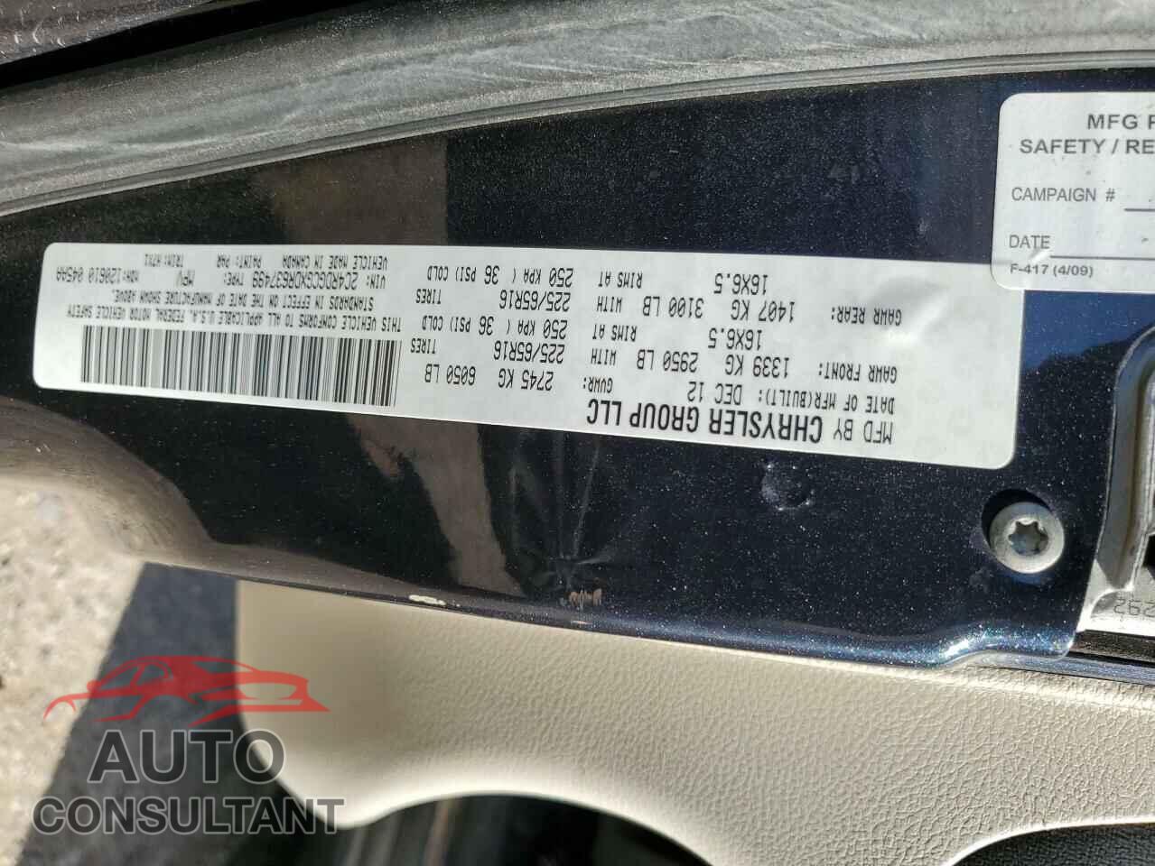 DODGE CARAVAN 2013 - 2C4RDGCGXDR637499