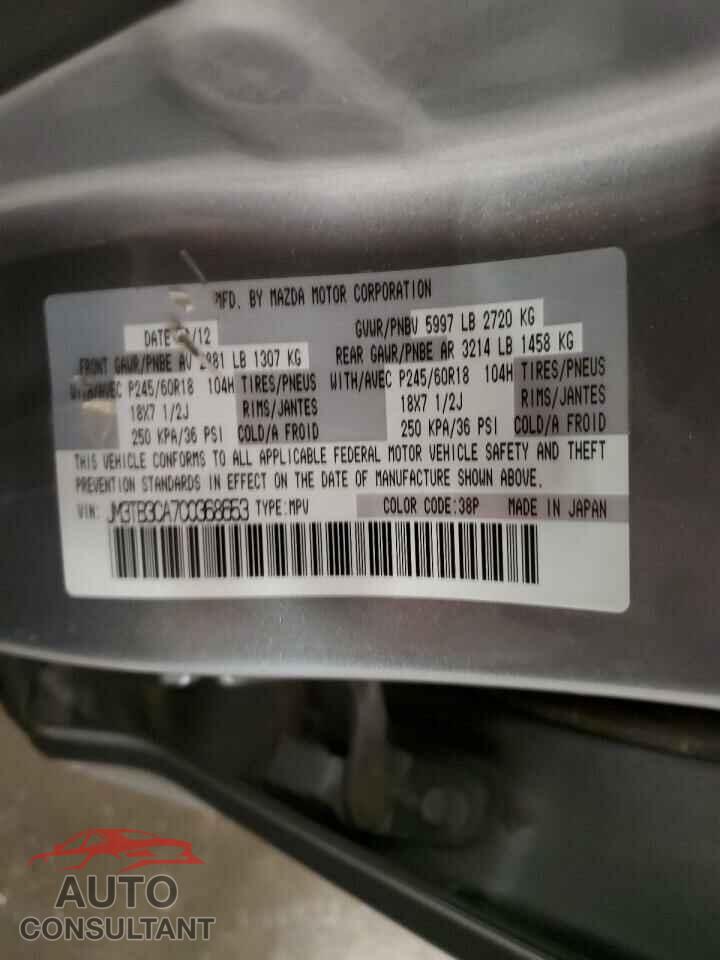MAZDA CX-9 2012 - JM3TB3CA7C0368653