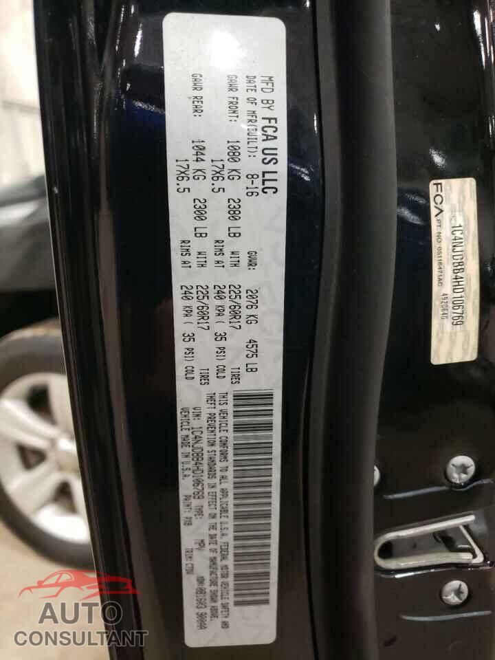 JEEP COMPASS 2017 - 1C4NJDBB4HD106769