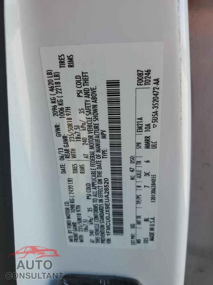FORD ESCAPE 2014 - 1FMCU0JX9EUA28520