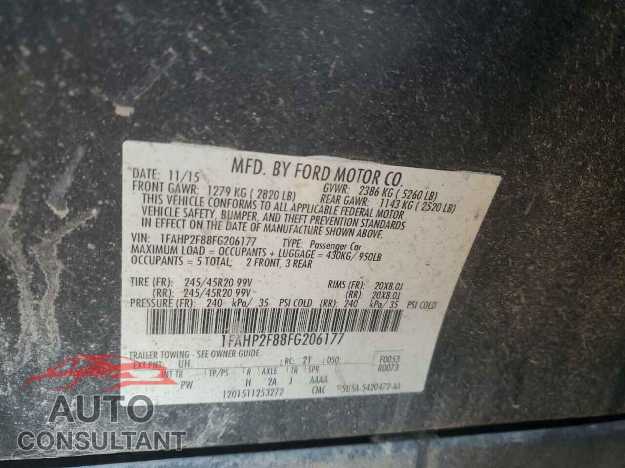 FORD TAURUS 2015 - 1FAHP2F88FG206177