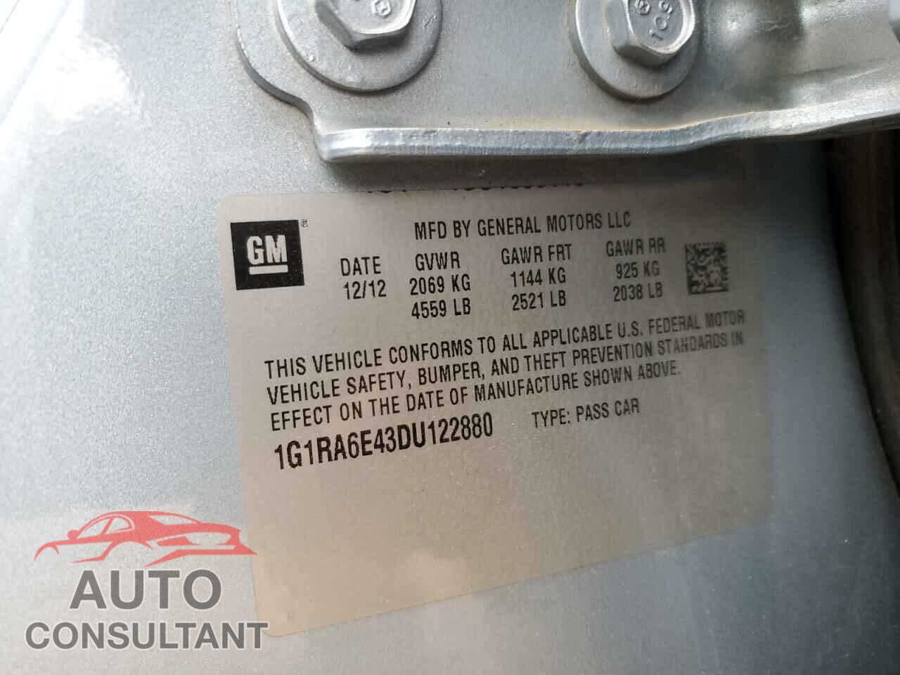 CHEVROLET VOLT 2013 - 1G1RA6E43DU122880