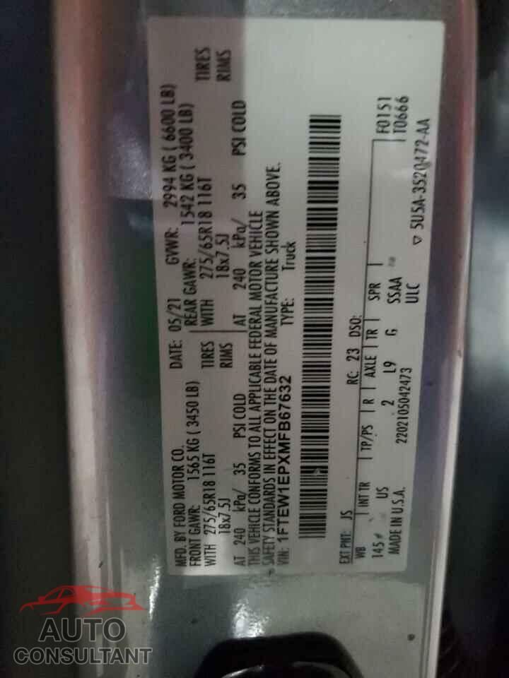 FORD F-150 2021 - 1FTEW1EPXMFB67632