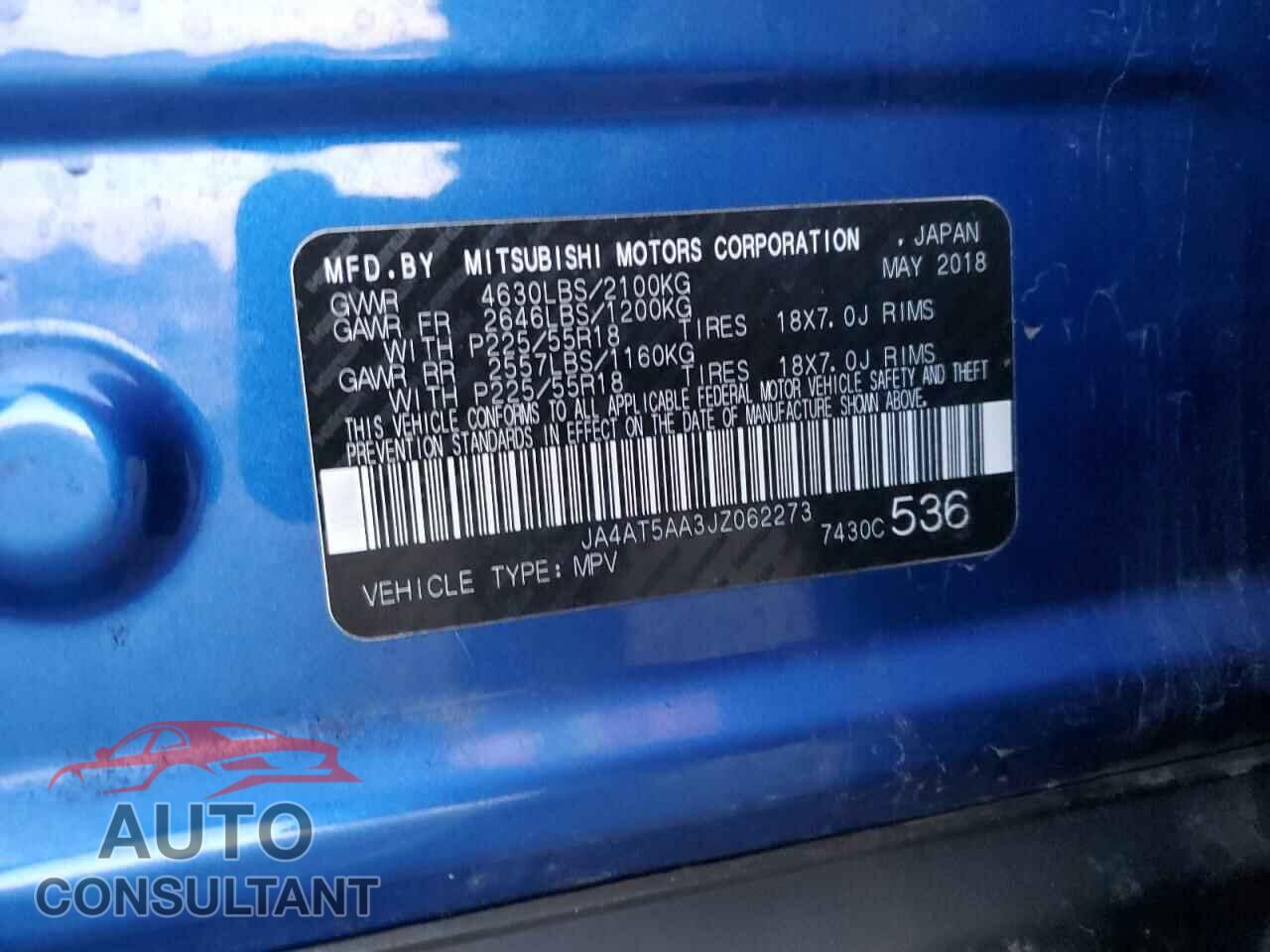 MITSUBISHI ECLIPSE 2018 - JA4AT5AA3JZ062273