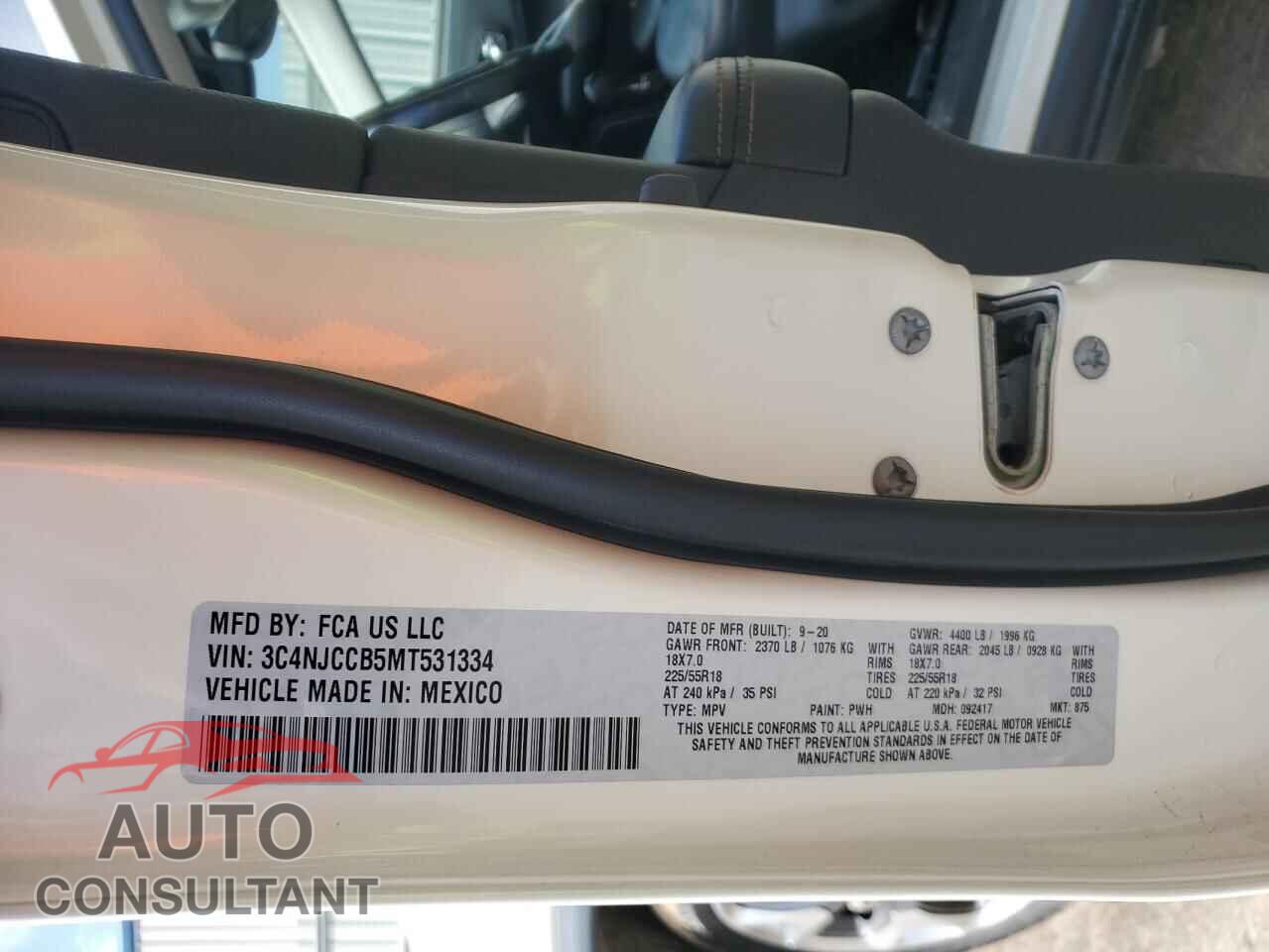 JEEP COMPASS 2021 - 3C4NJCCB5MT531334