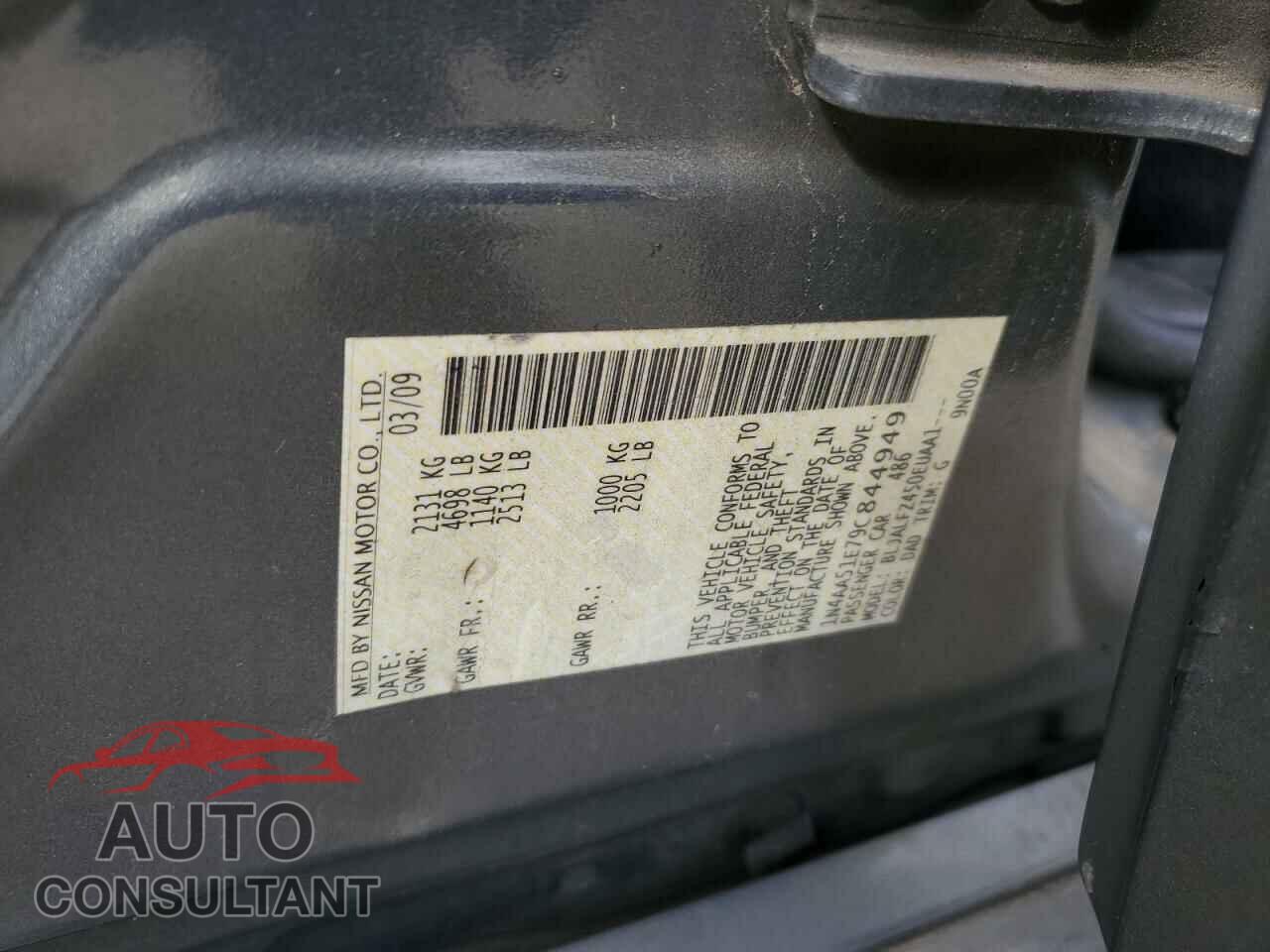 NISSAN MAXIMA 2009 - 1N4AA51E79C844949