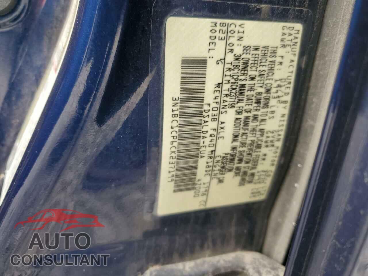 NISSAN VERSA 2012 - 3N1BC1CP6CK237199