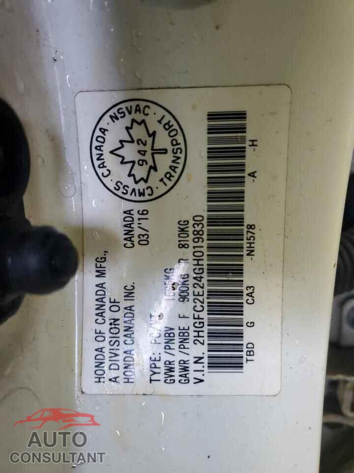 HONDA CIVIC 2016 - 2HGFC2E24GH019830