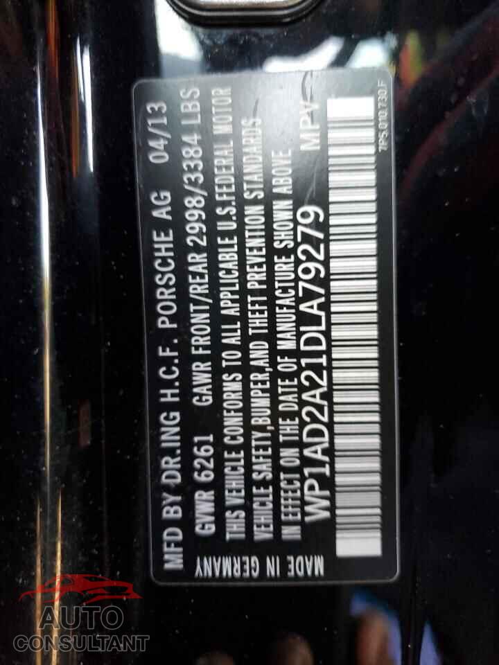PORSCHE CAYENNE 2013 - WP1AD2A21DLA79279