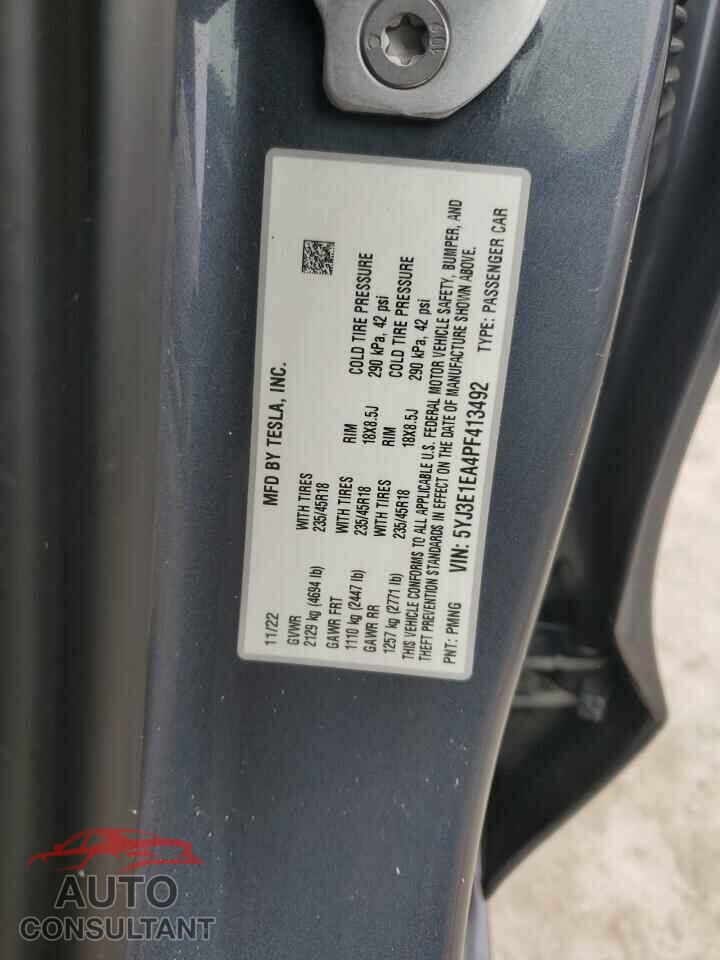 TESLA MODEL 3 2023 - 5YJ3E1EA4PF413492