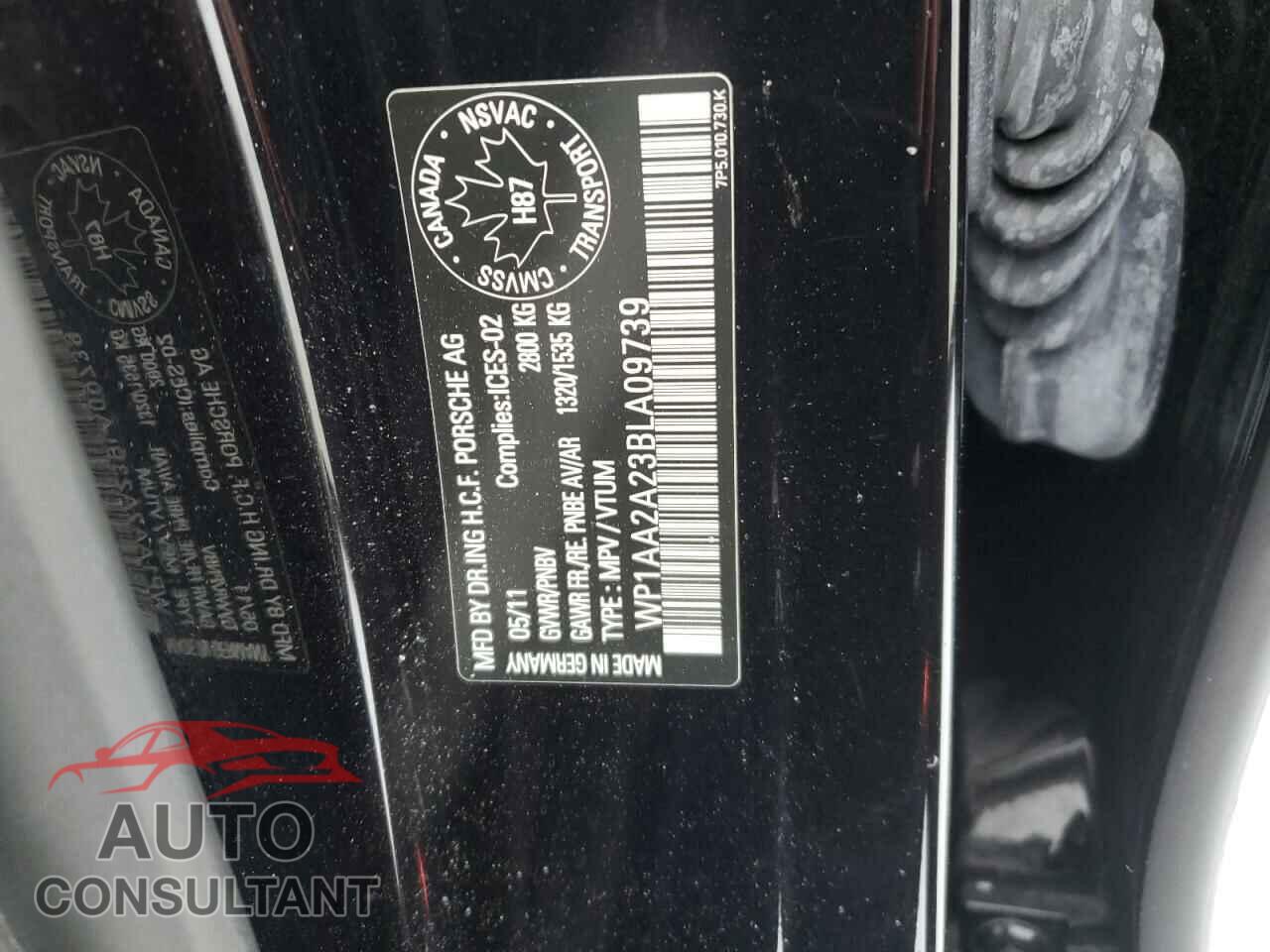 PORSCHE CAYENNE 2011 - WP1AA2A23BLA09739