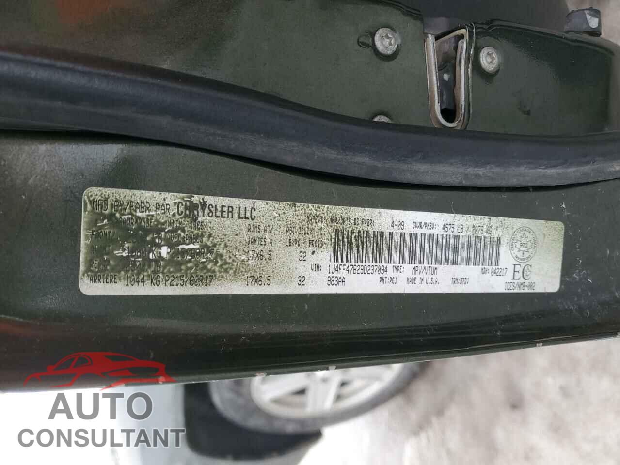 JEEP COMPASS 2009 - 1J4FF47B29D237094