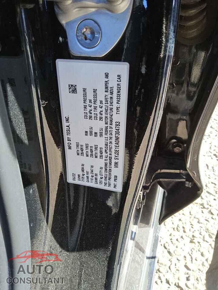 TESLA MODEL 3 2022 - 5YJ3E1EA0NF304783