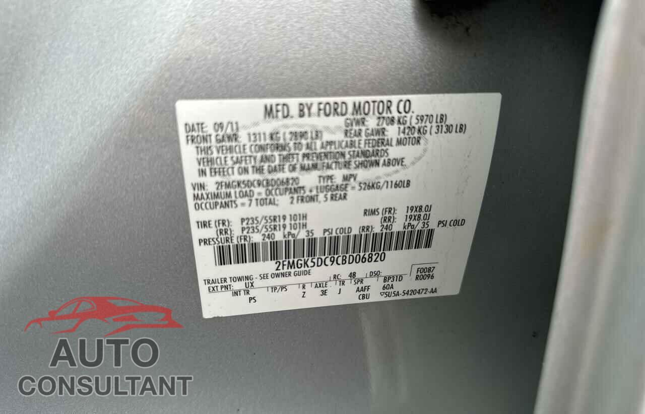 FORD FLEX 2012 - 2FMGK5DC9CBD06820