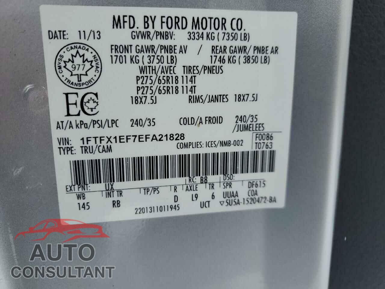 FORD F-150 2014 - 1FTFX1EF7EFA21828