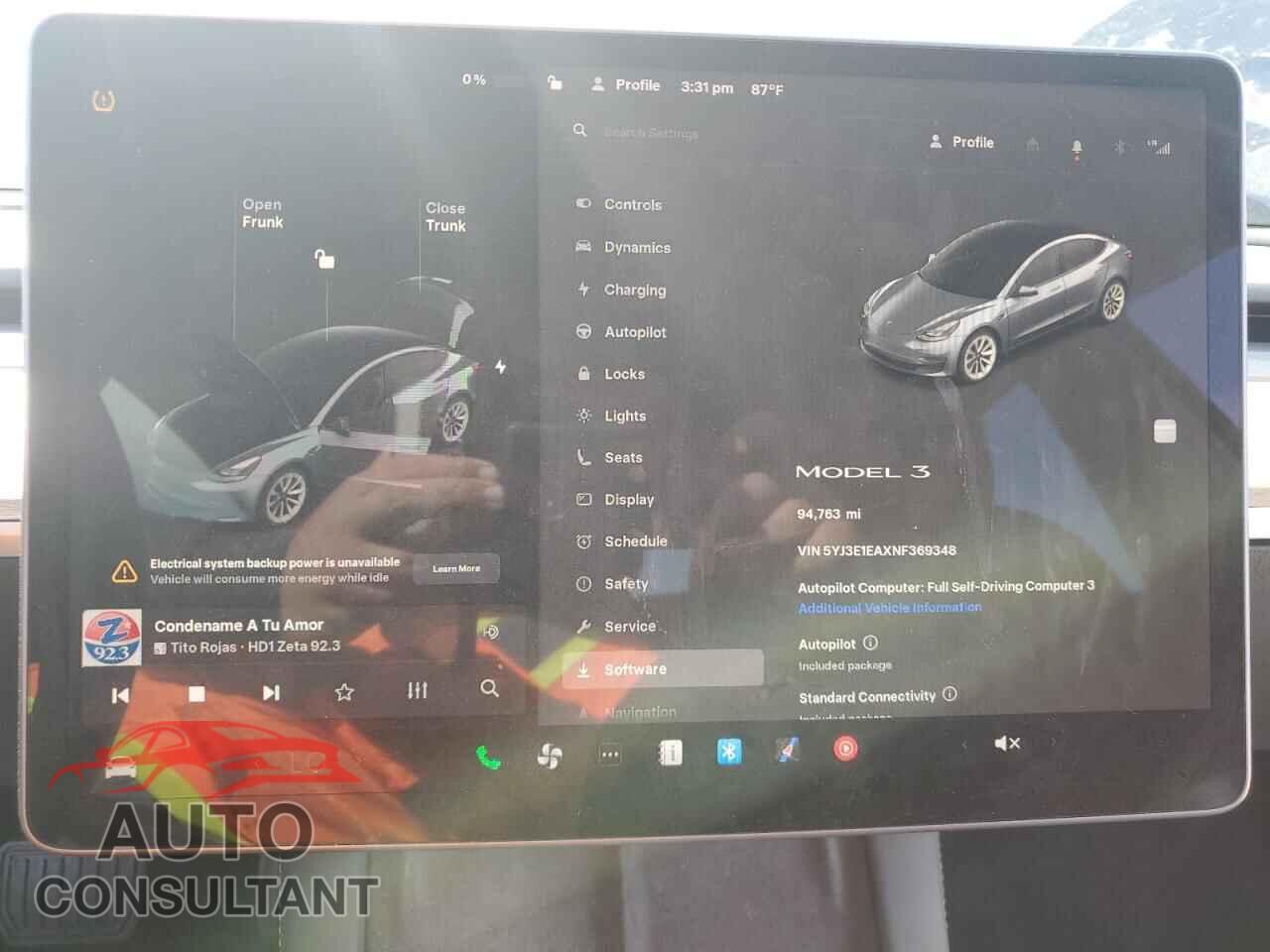 TESLA MODEL 3 2022 - 5YJ3E1EAXNF369348