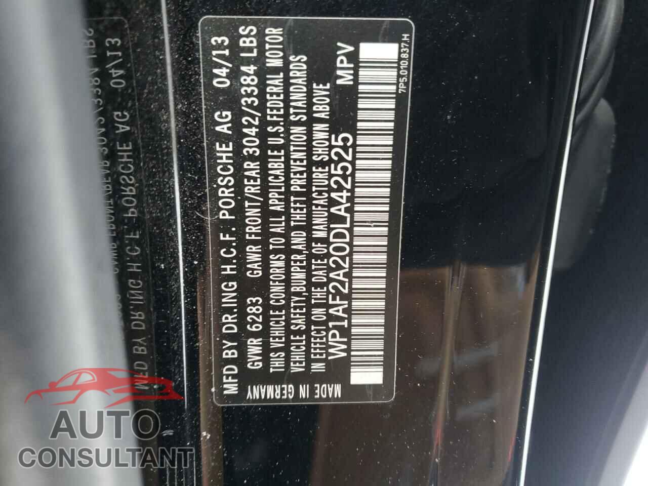 PORSCHE CAYENNE 2013 - WP1AF2A20DLA42525
