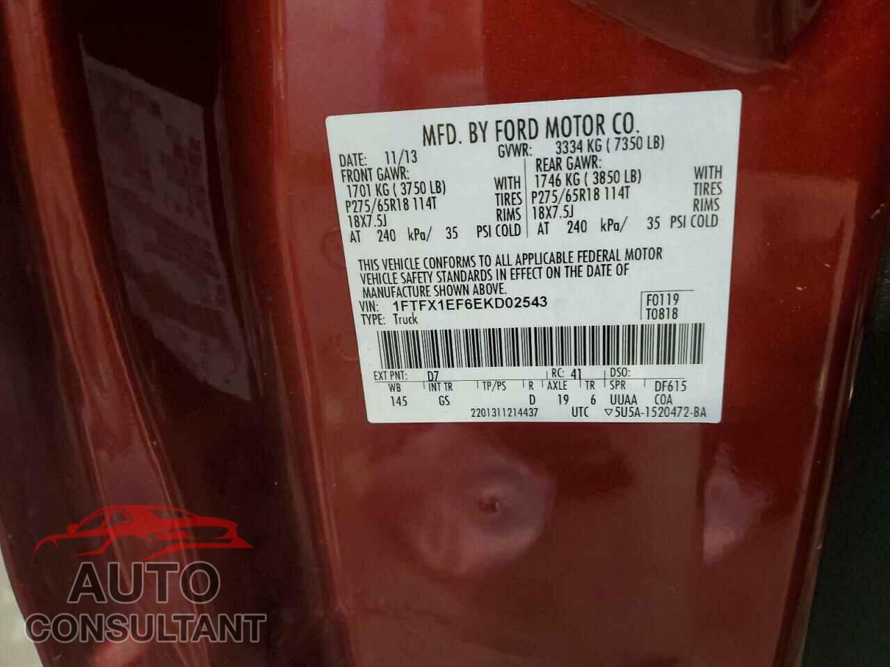 FORD F-150 2014 - 1FTFX1EF6EKD02543
