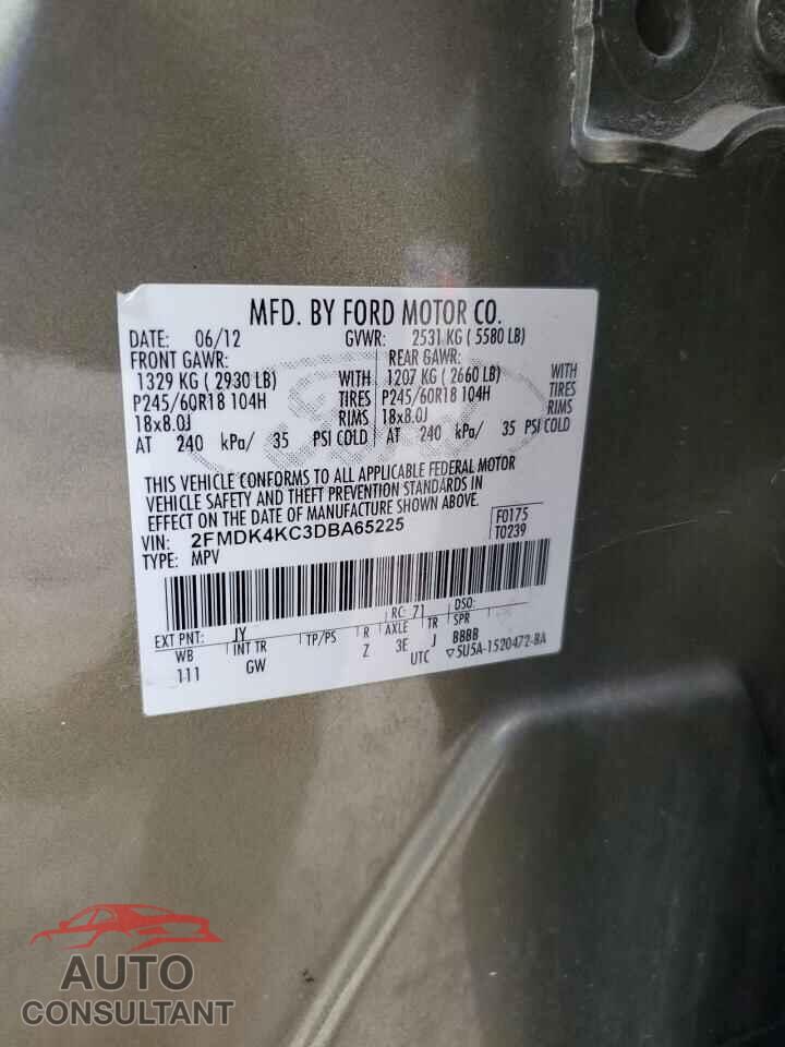 FORD EDGE 2013 - 2FMDK4KC3DBA65225