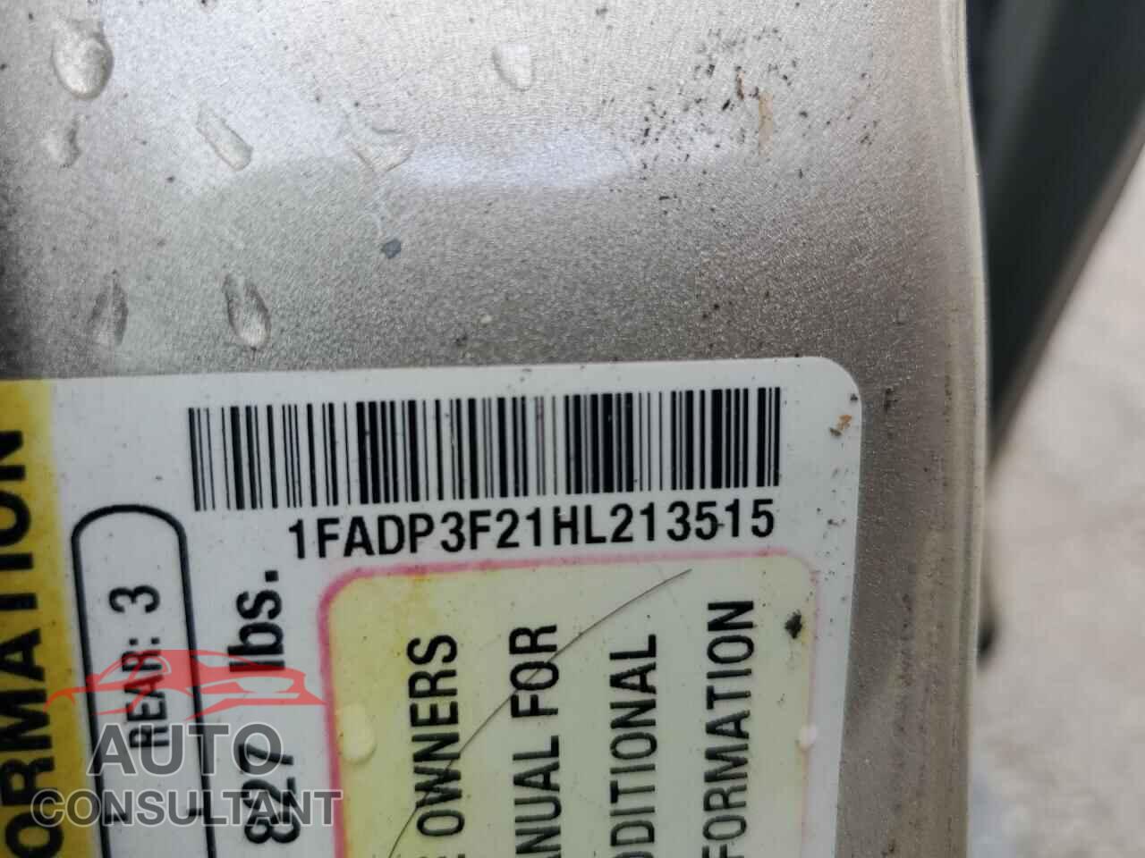 FORD FOCUS 2017 - 1FADP3F21HL213515