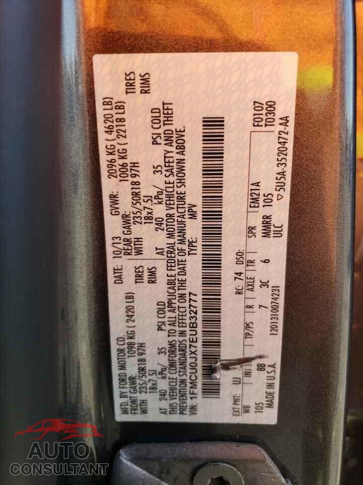 FORD ESCAPE 2014 - 1FMCU0JX7EUB32777