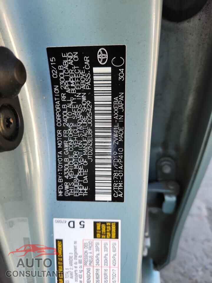 TOYOTA PRIUS 2015 - JTDZN3EU8FJ025429