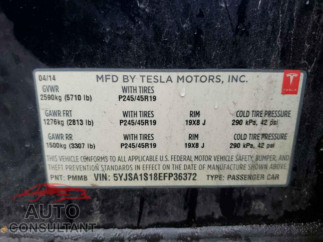TESLA MODEL S 2014 - 5YJSA1S18EFP36372