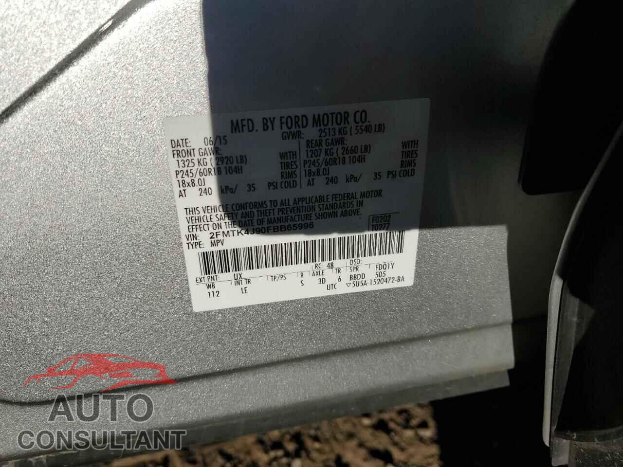 FORD EDGE 2015 - 2FMTK4J90FBB65996