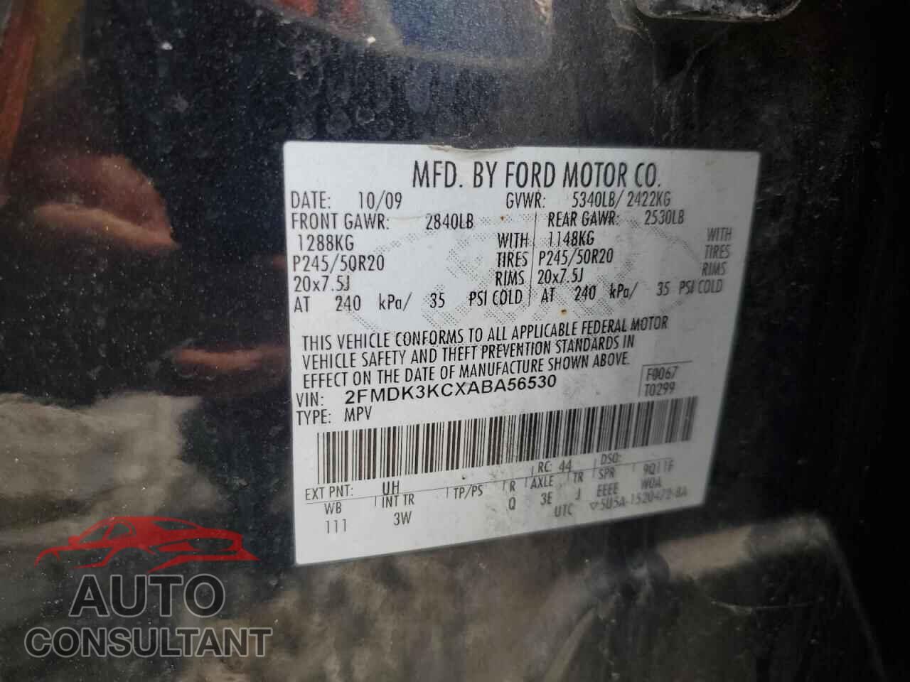 FORD EDGE 2010 - 2FMDK3KCXABA56530