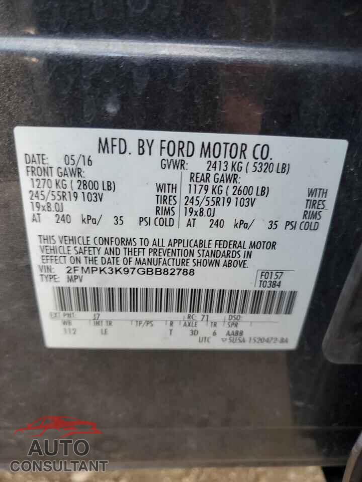 FORD EDGE 2016 - 2FMPK3K97GBB82788