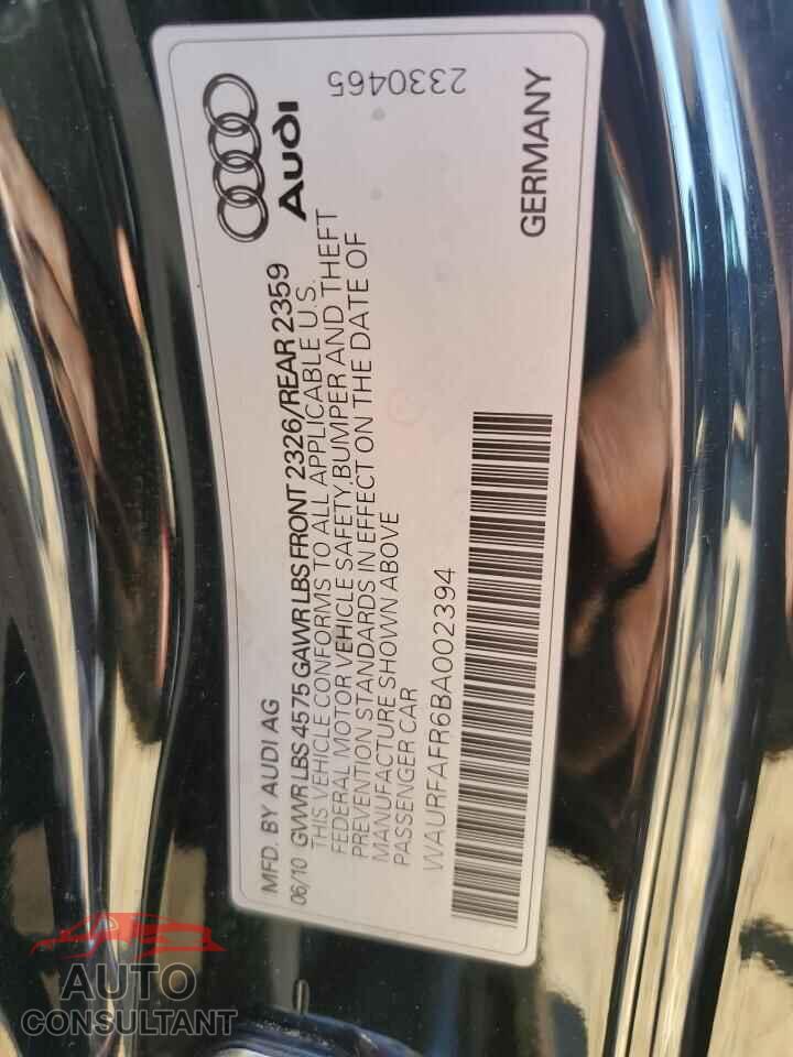 AUDI A5 2011 - WAURFAFR6BA002394