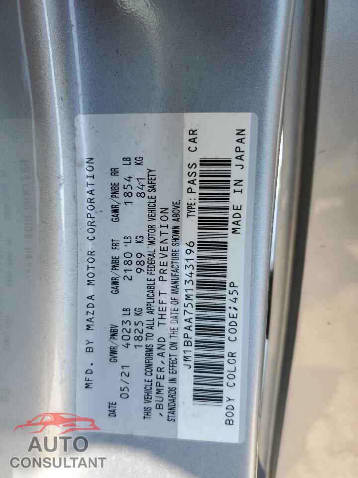 MAZDA 3 2021 - JM1BPAA75M1343196