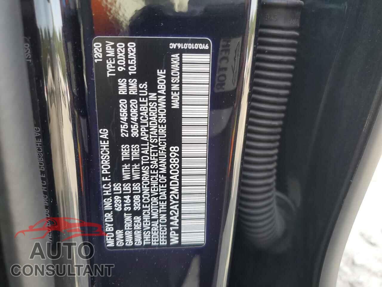 PORSCHE CAYENNE 2021 - WP1AA2AY2MDA03898