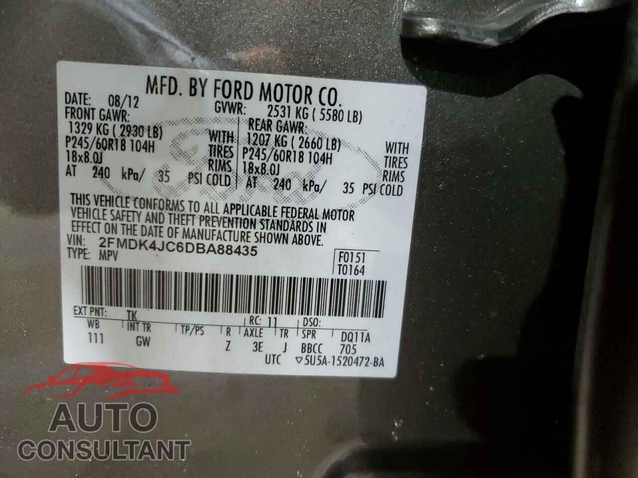 FORD EDGE 2013 - 2FMDK4JC6DBA88435