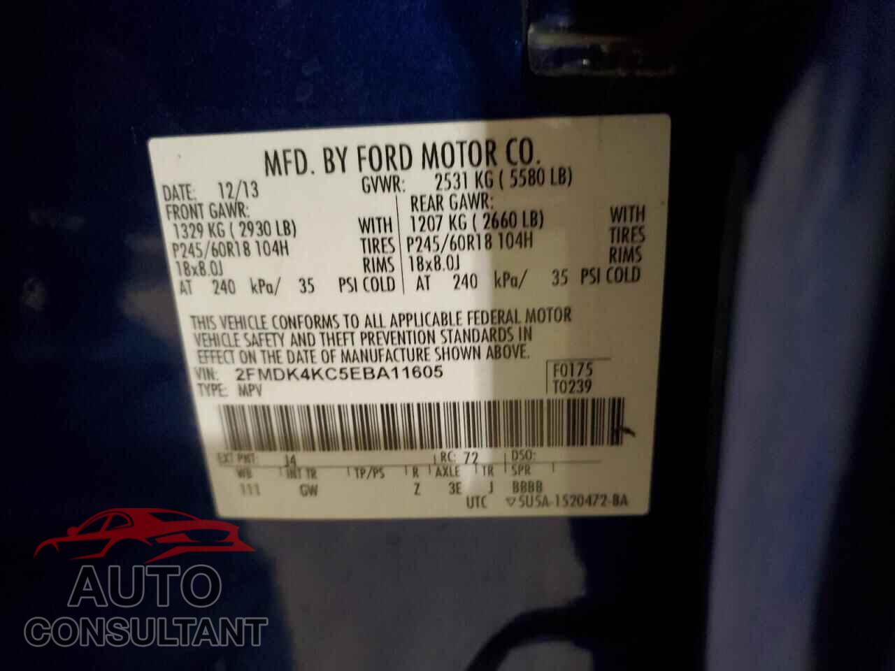 FORD EDGE 2014 - 2FMDK4KC5EBA11605