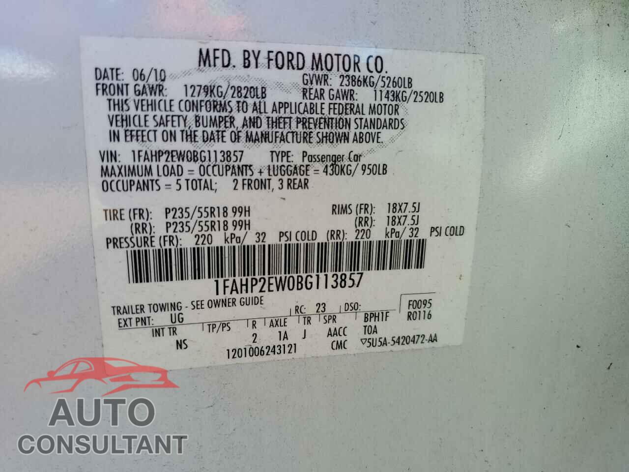 FORD TAURUS 2011 - 1FAHP2EW0BG113857