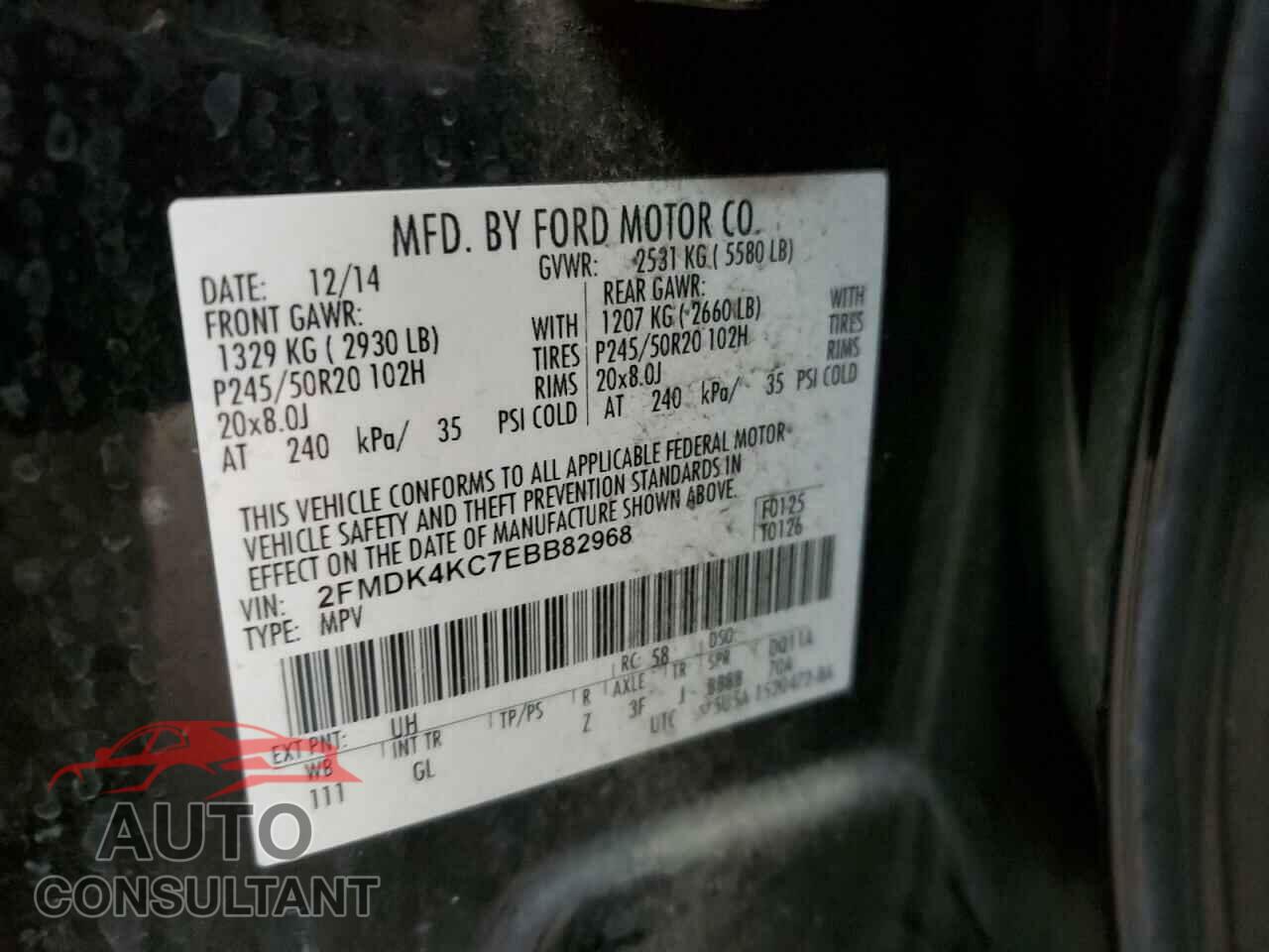 FORD EDGE 2014 - 2FMDK4KC7EBB82968