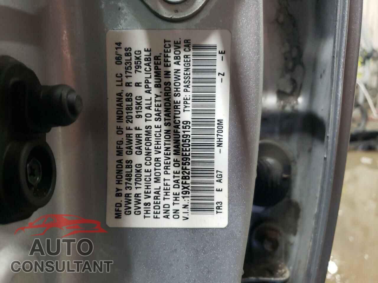HONDA CIVIC 2014 - 19XFB2F59EE059159