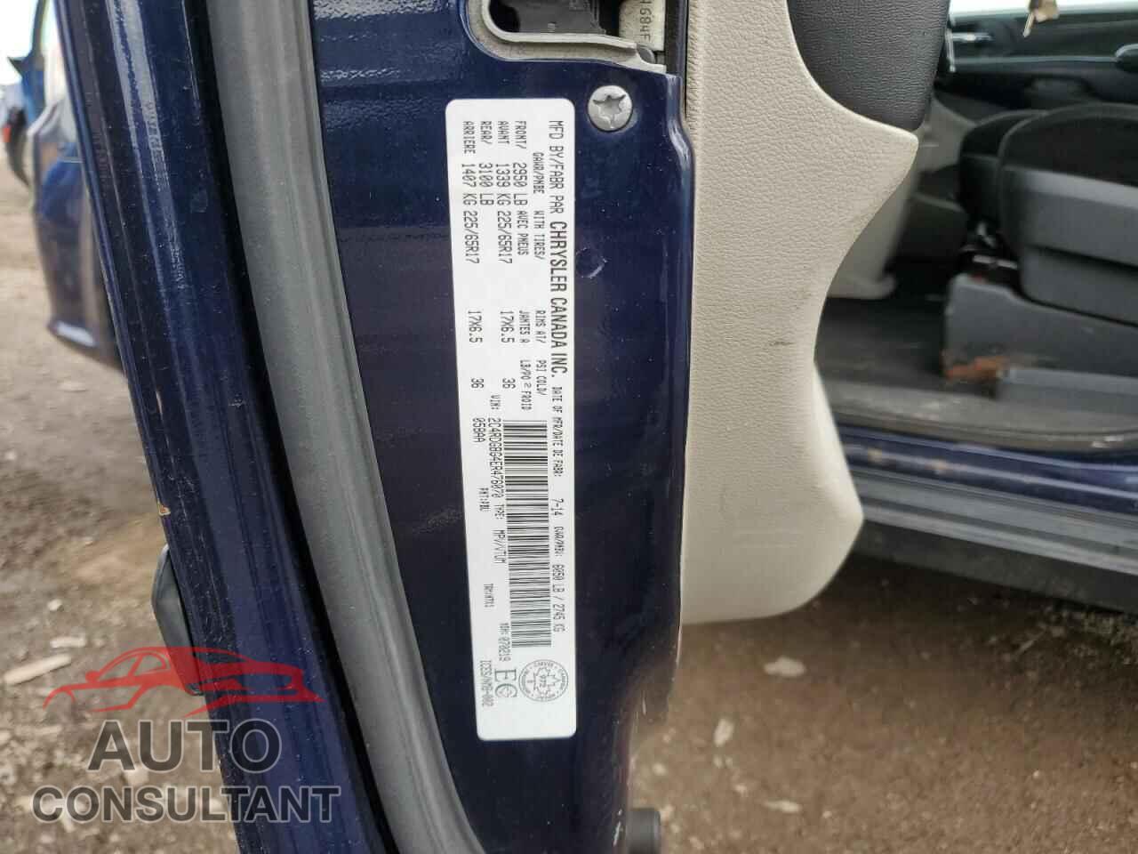 DODGE CARAVAN 2014 - 2C4RDGBG4ER476070