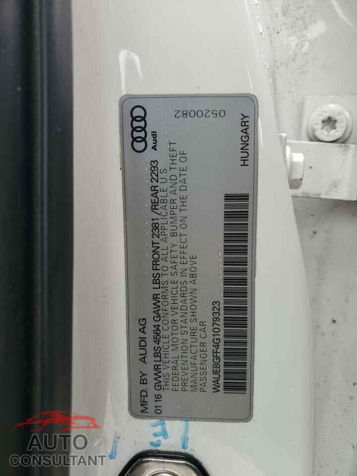 AUDI A3 2016 - WAUE8GFF4G1079323