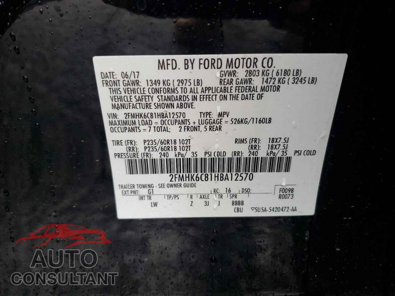 FORD FLEX 2017 - 2FMHK6C81HBA12570