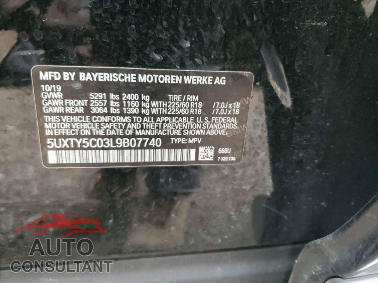 BMW X3 2020 - 5UXTY5C03L9B07740