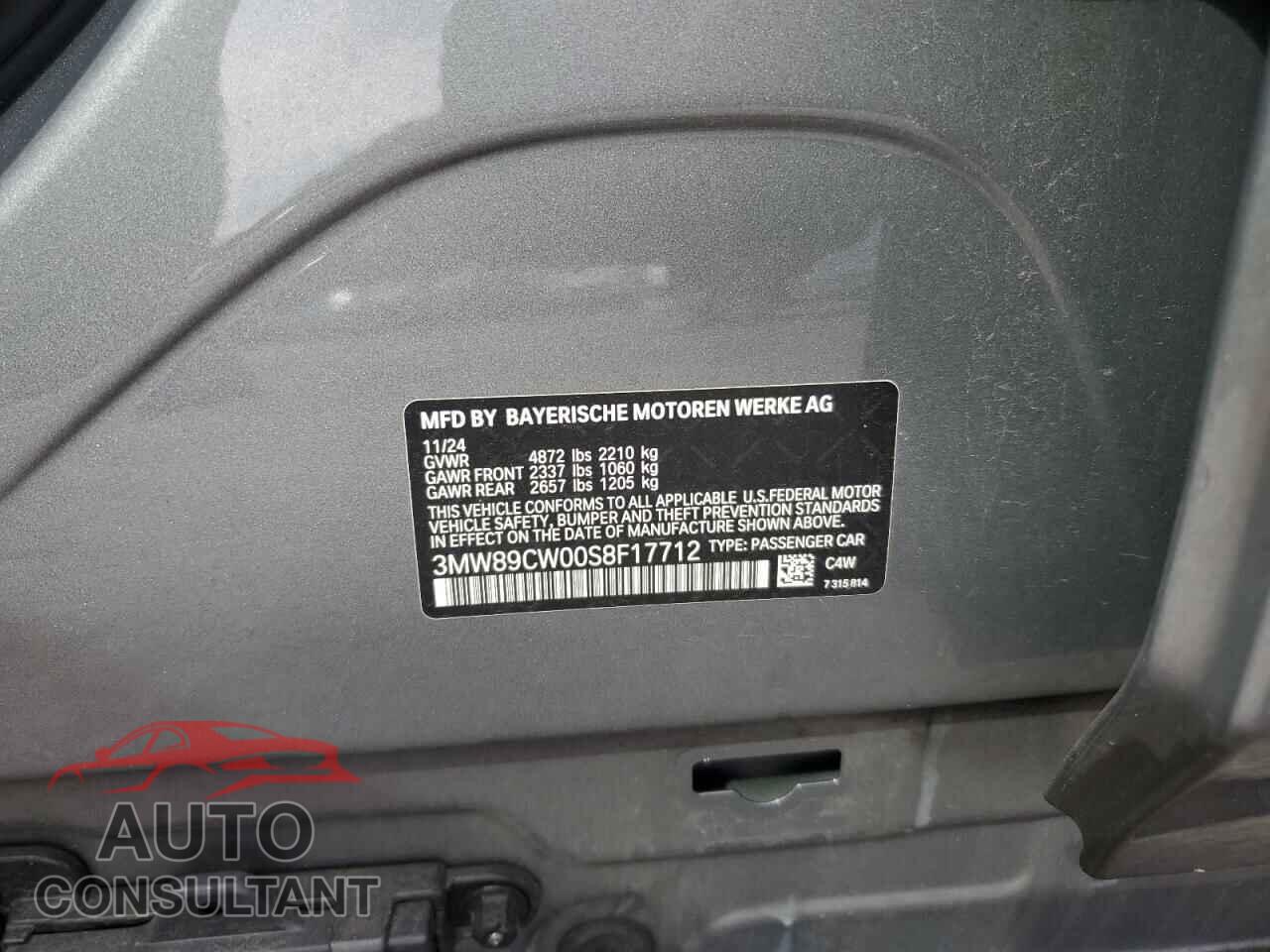 BMW 3 SERIES 2025 - 3MW89CW00S8F17712