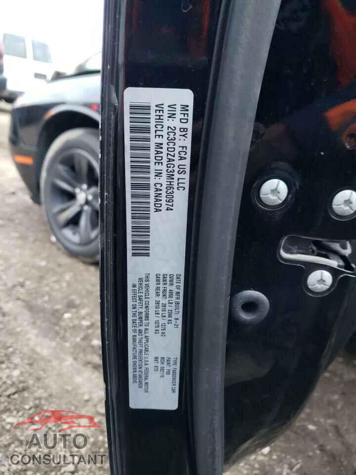 DODGE CHALLENGER 2021 - 2C3CDZAG3MH630974