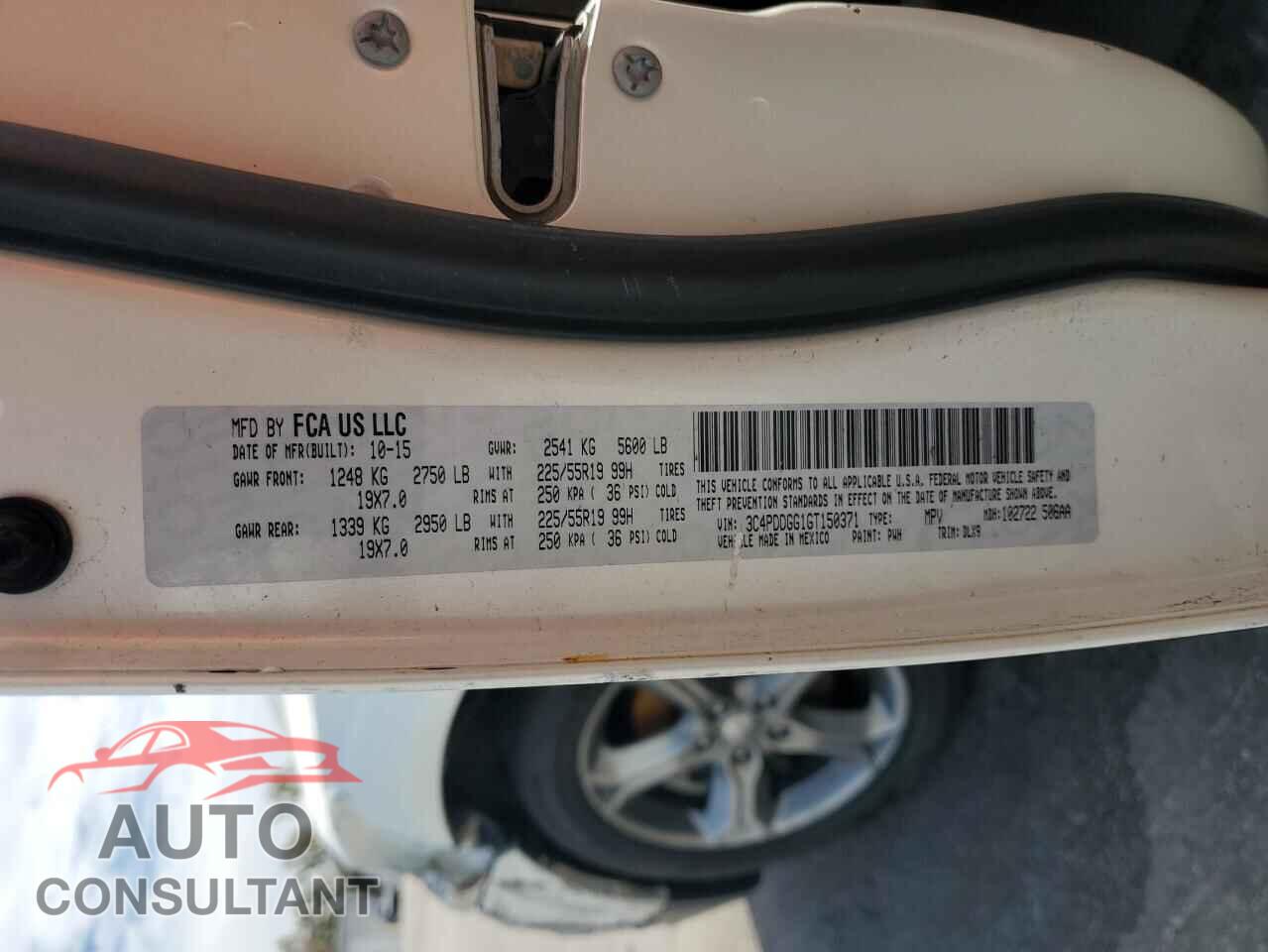 DODGE JOURNEY 2016 - 3C4PDDGG1GT150371