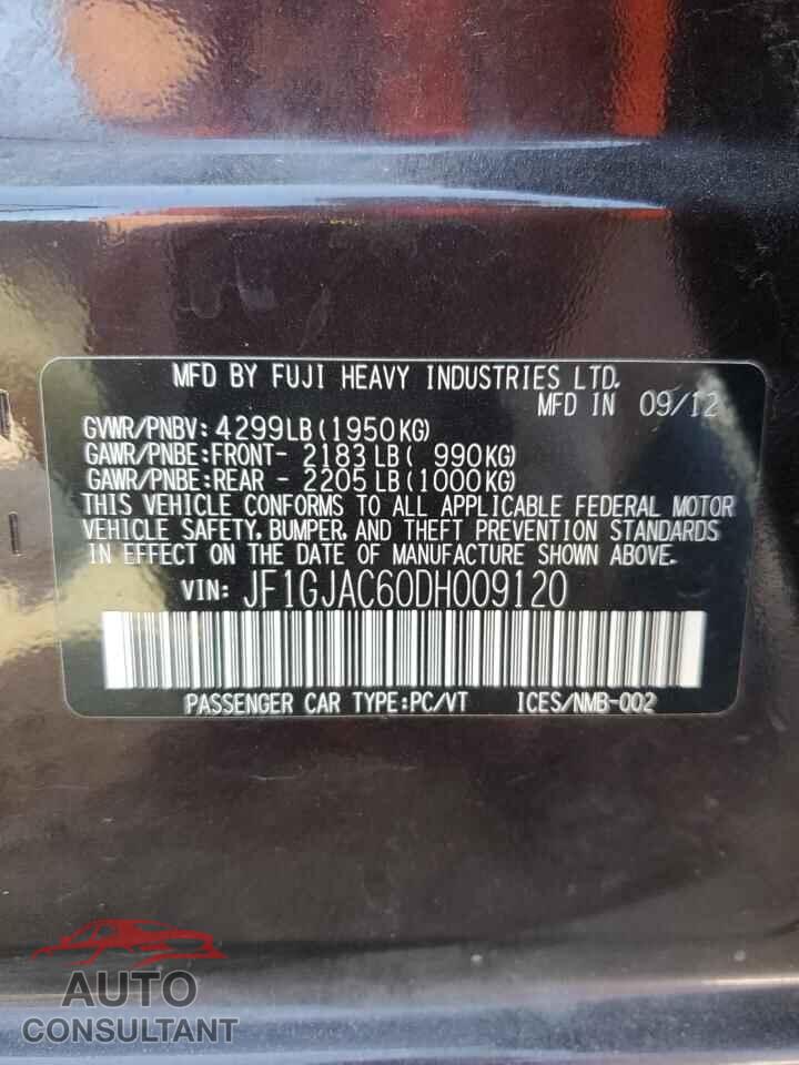 SUBARU IMPREZA 2013 - JF1GJAC60DH009120
