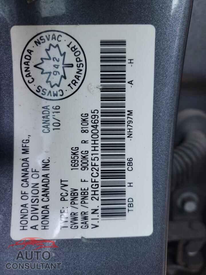 HONDA CIVIC 2017 - 2HGFC2F51HH004695